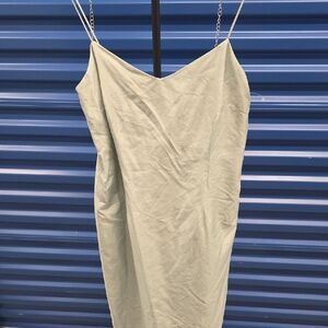 Elegant Light Teal Silk Slip Dress